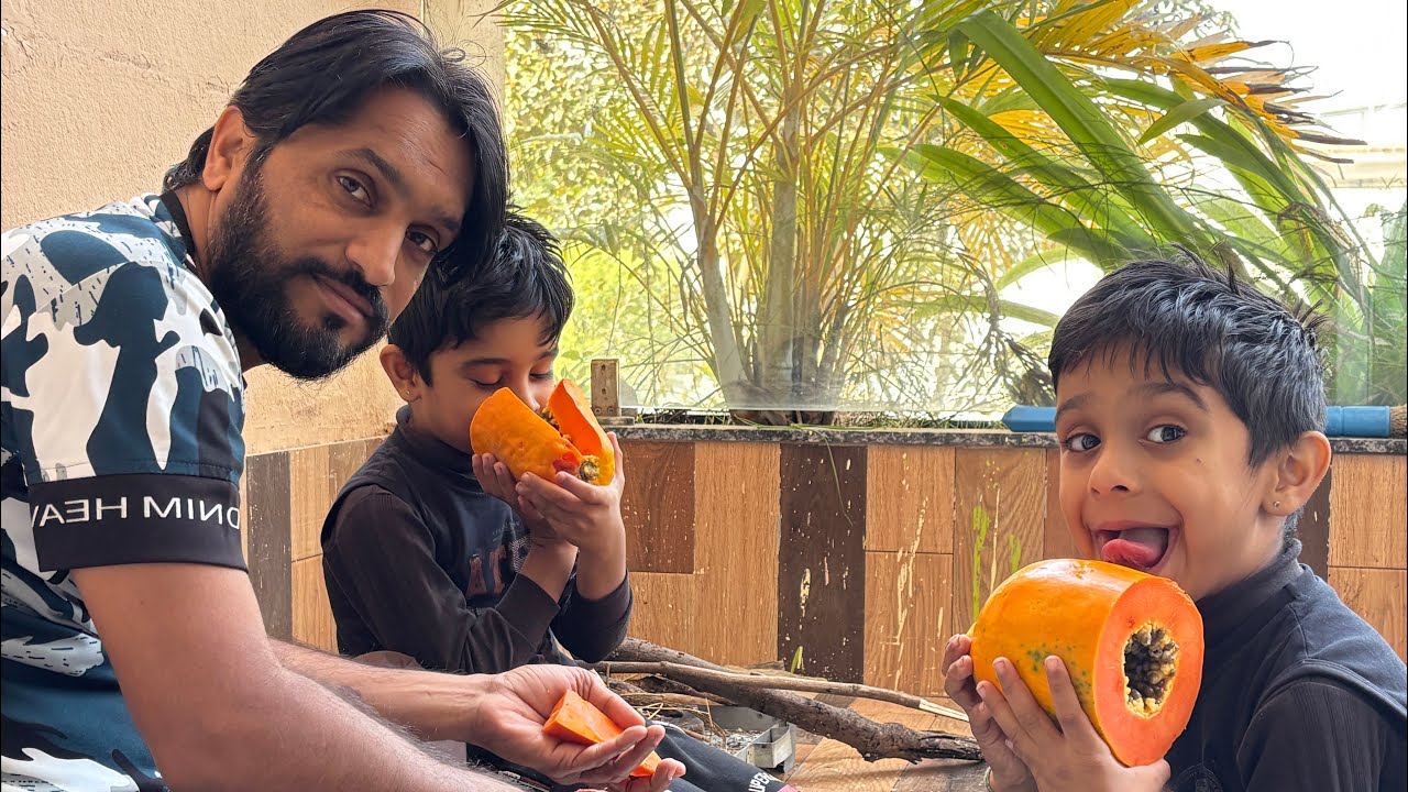 घर के पेड़ से पपीता तोड़ा 😍 | Fresh Papaya Harvest Vlog | Desi Village Life