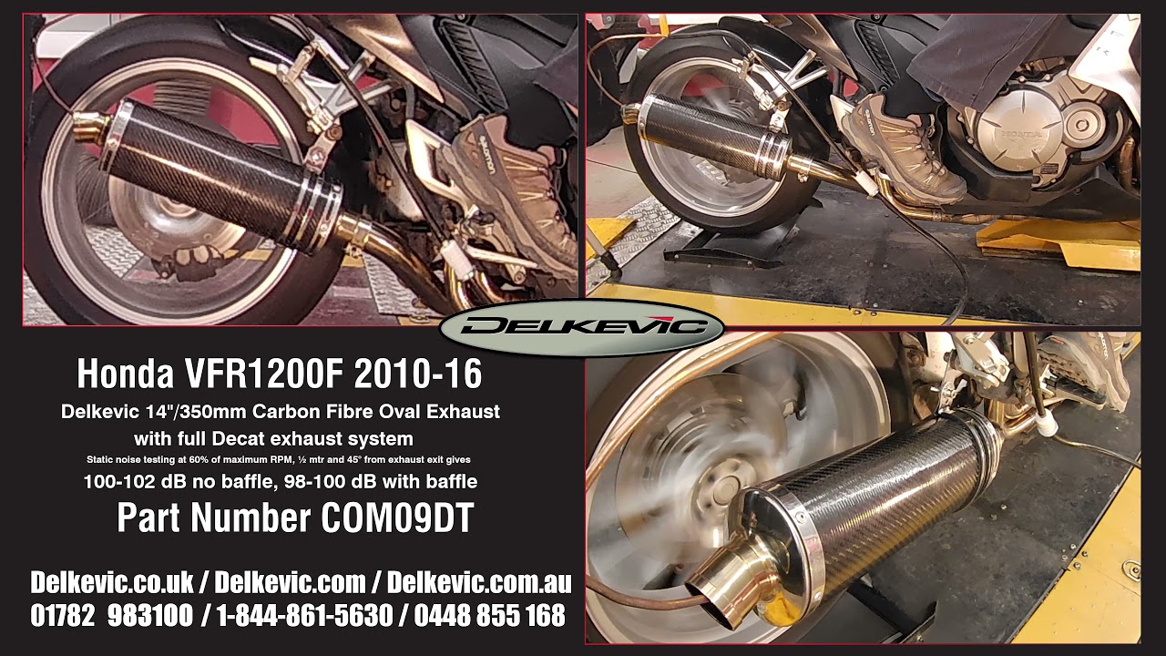 Delkevic Exhaust Muffler Carbon Fibre Oval sound Honda VFR1200