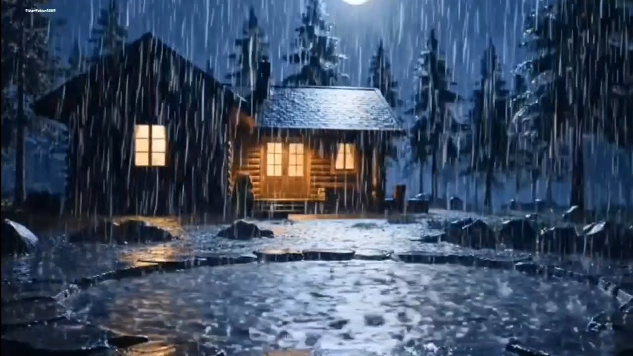 Rain and Thunder by a Forest Cabin with Water Sounds 🌧️🌲 Deep Sleep Ambience | PitterPatterASMR