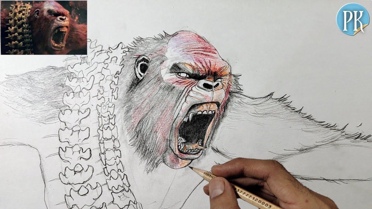 How to draw skar king || godzilla x kong: the new empire || outline and coloring
