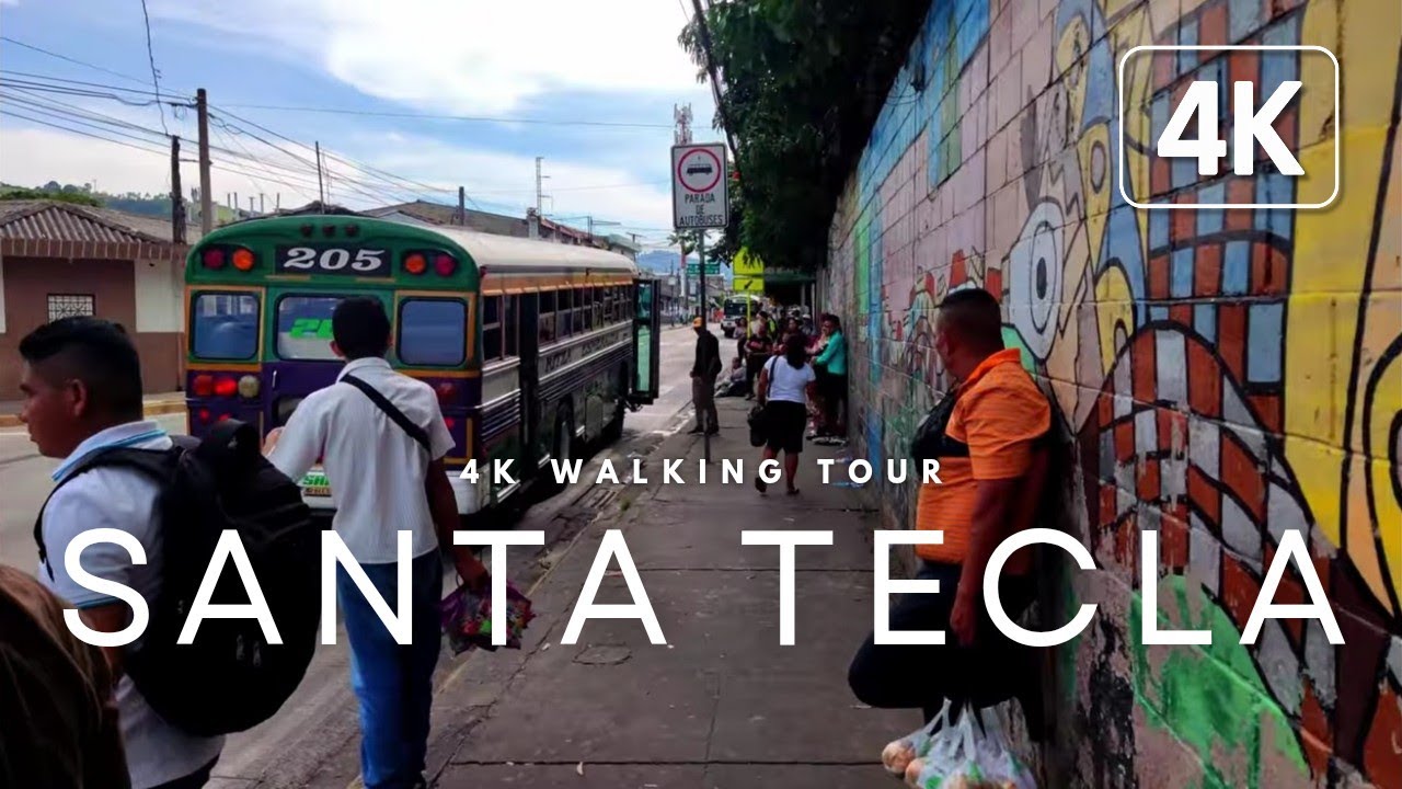 Santa Tecla, La Libertad | 4K Walking Tour | El Salvador, Latinoamérica