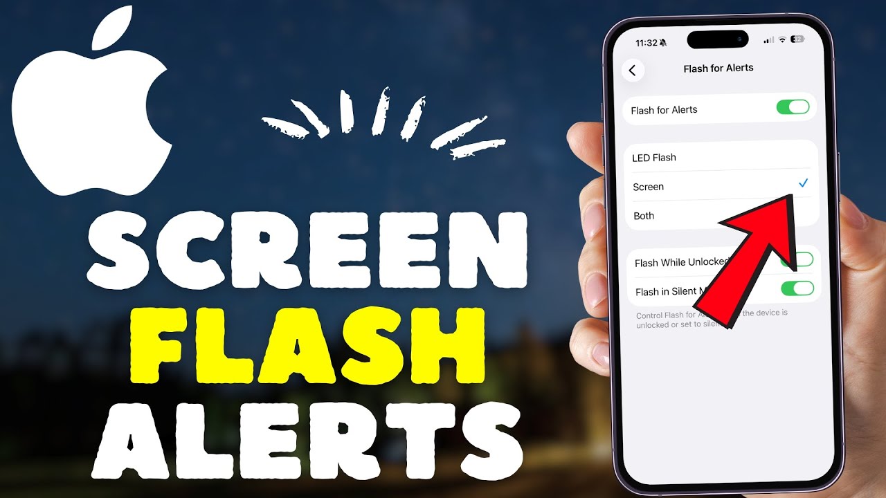 Как включить оповещения о вспышке экрана на iPhone (iOS 26)