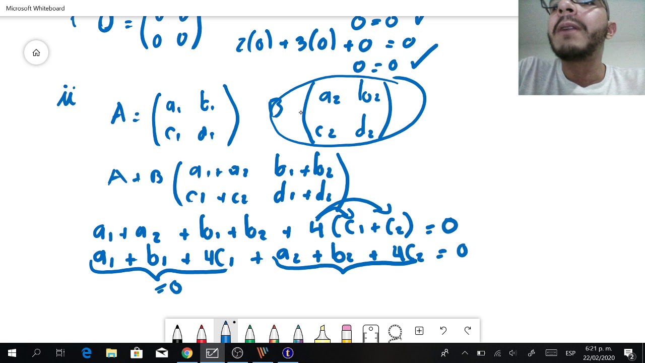 ¿Cómo de mostrar un subespacio vectorial? (Matrices)