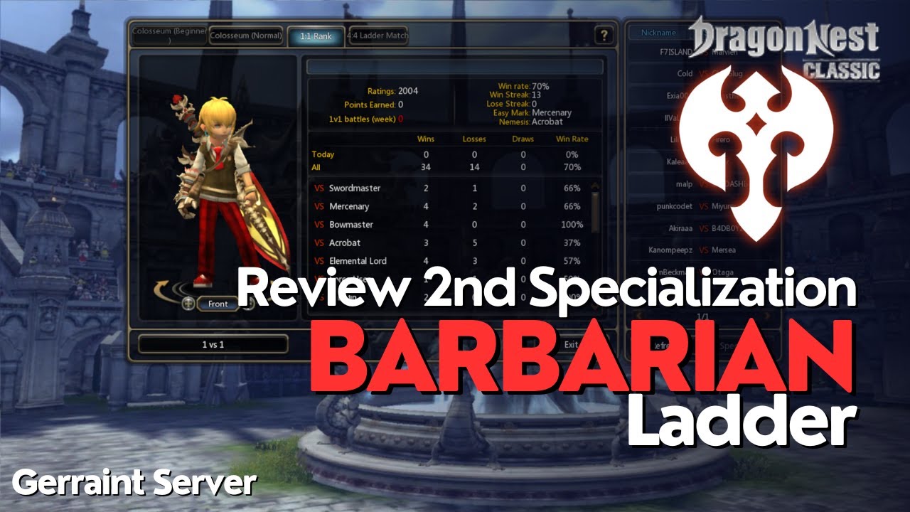 Barbarian Ladder Gerraint Server #1 | Dragon Nest SEA Classic