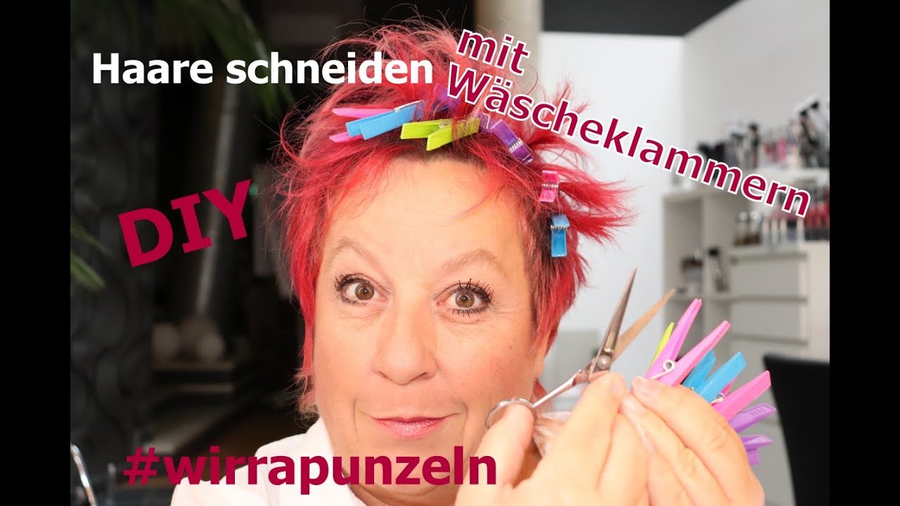 Haare schneiden mit Wäscheklammern, DIY, #wirrapunzeln