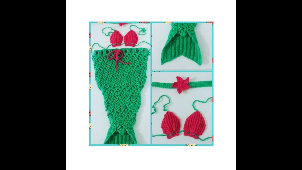 Conjunto Sereia para bebê  - Crochê