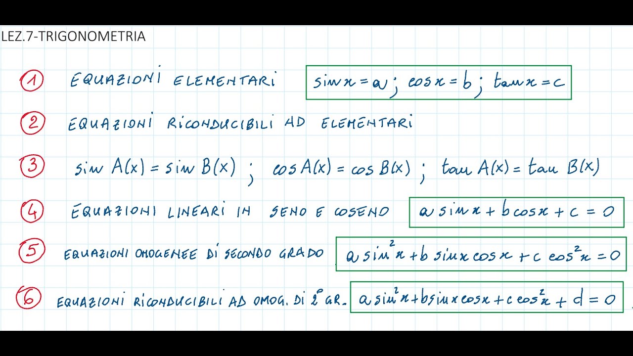 Trigonometria Lezione 7 seconda parte