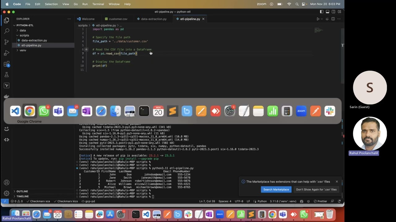 Create etl pipeline explained in Malayalam