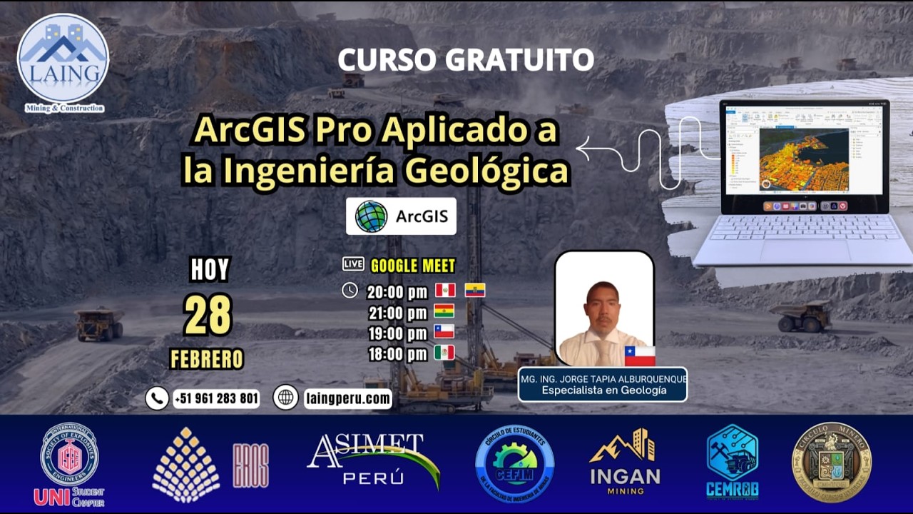 CURSO ESPECIALIZADO ARCGIS PRO APLICADO A LA INGENIERÍA GEOLÓGICA..