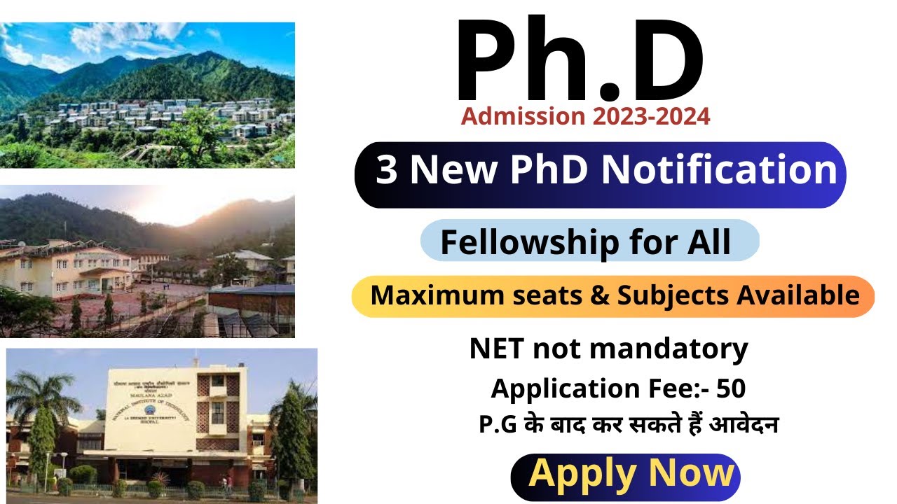 3 New PhD admission Notification 2023 | central institute PhD application form 2023 with fellowship