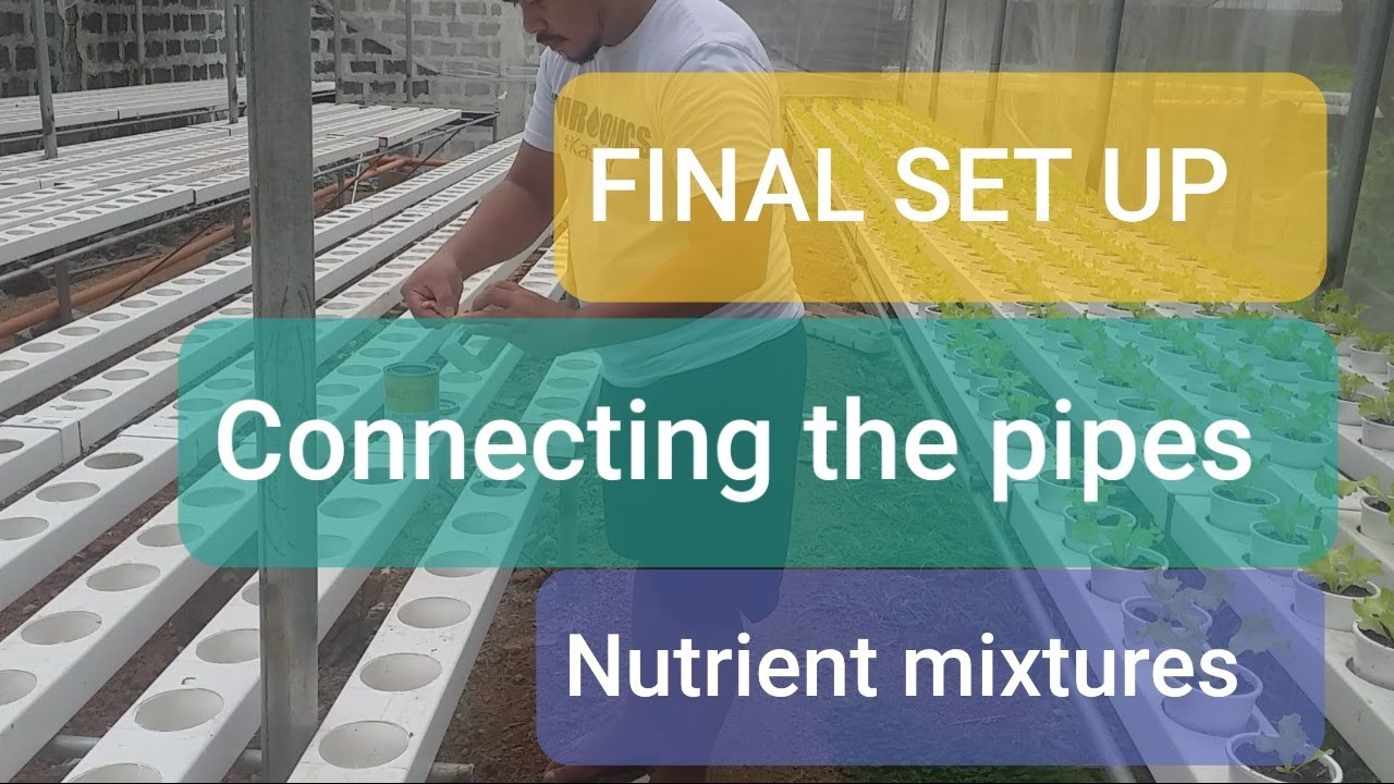 FINAL SET.UP NFT SYSTEM | CONNECTING PIPES | MIXING NUTRIENTS