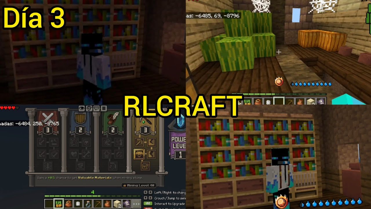 Por fin puede usar un pico en RLCRAFT en minecraft 😱 día 3