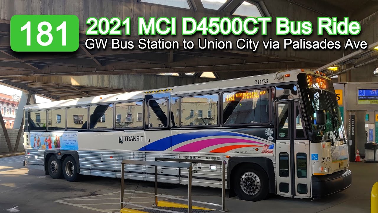 NJ Transit 181 Bus Ride: 2021 MCI D4500CT 21153 from GWB to Bergenline Avenue HBLR Station