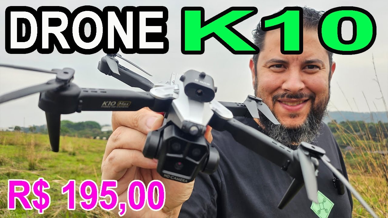 Drone K10 teste externo como Ligar qualidade da câmera tempo de bateria e aplicativo