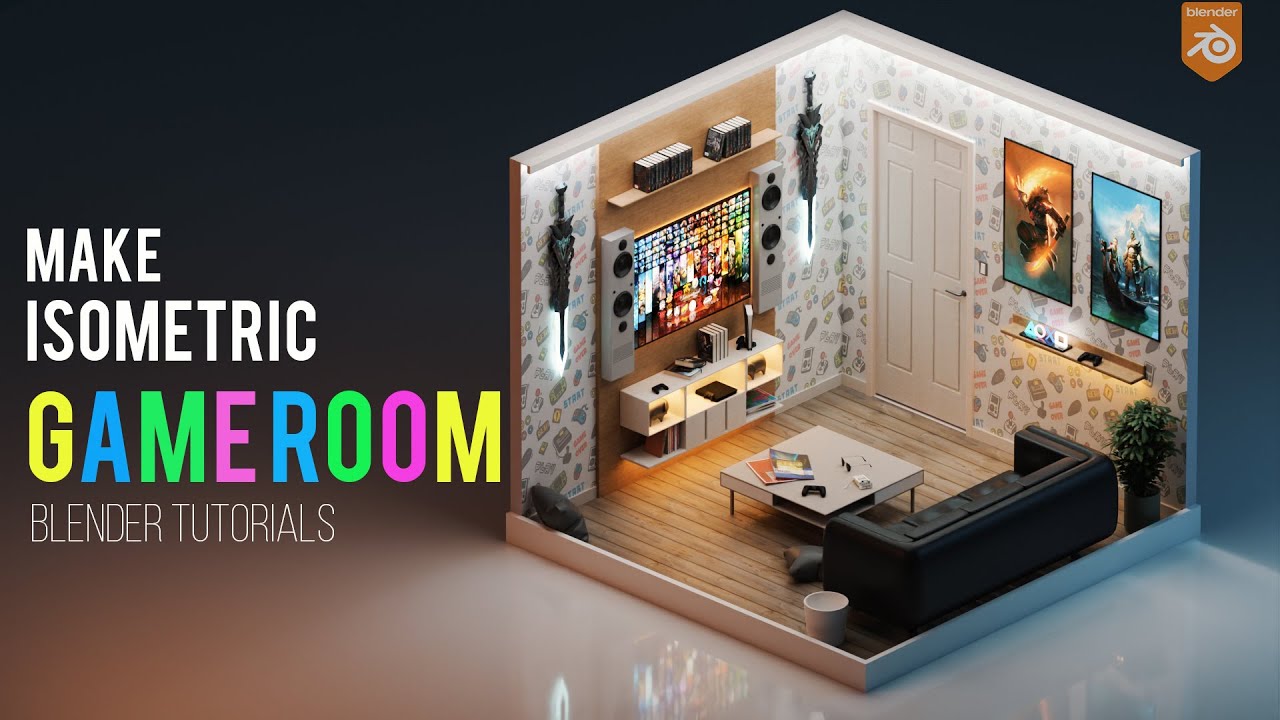 Create Gaming Room in Blender (+ free models)