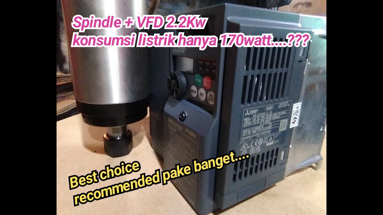 Mitsubishi FR-D720S-2.2K Inverter VFD cara setting dan wiring