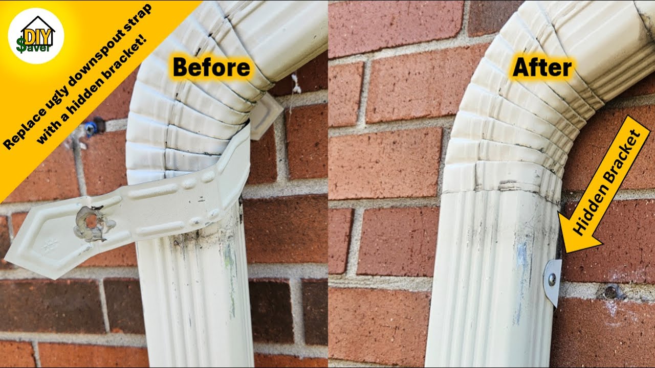 How to install or repair a downspout on a brick wall with a hidden bracket