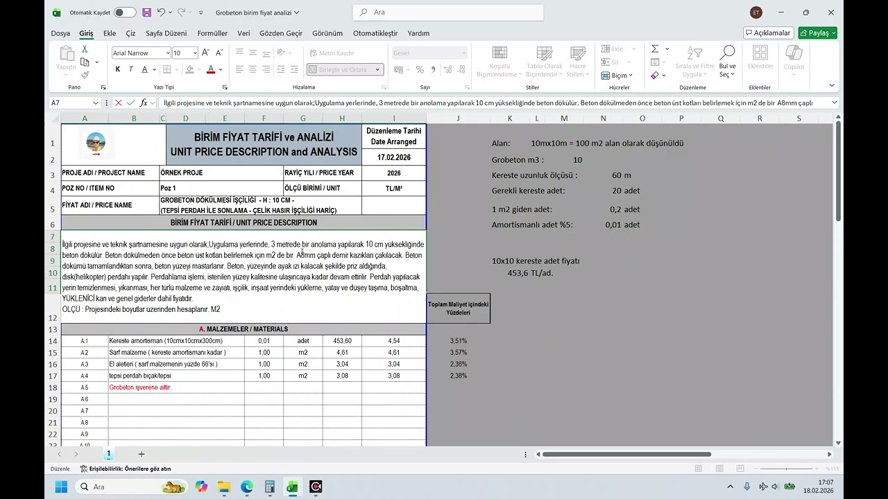 Grobeton birim fiyat analizi nasıl yapılır basitce anlattım.