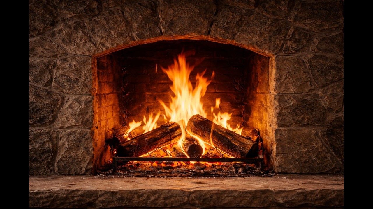 10 Hours Cozy Fireplace🔥 Crackling Fire Sounds for Sleep, Relaxation Study | Real Fireplace Ambience