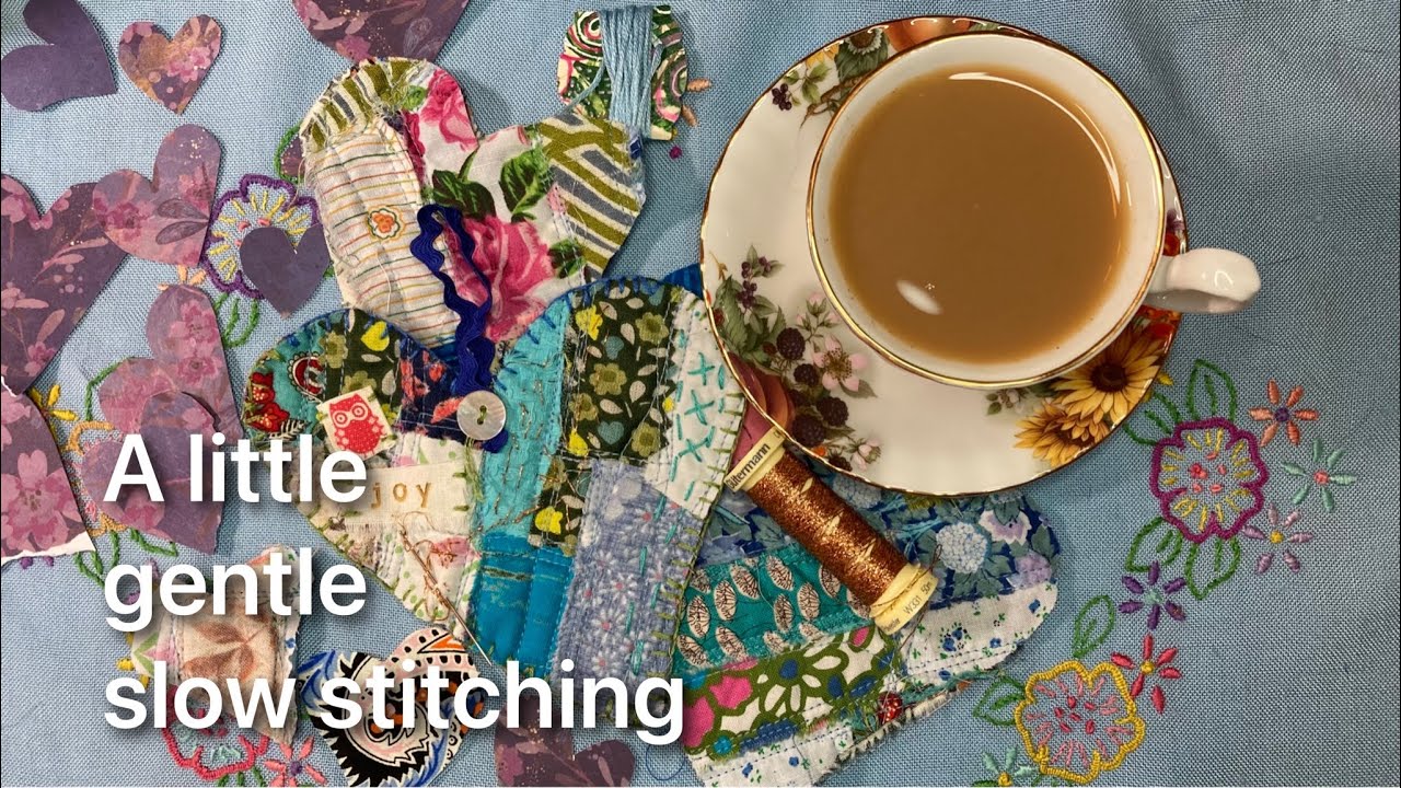 Slow stitching hearts of love a PROCESS VIDEO