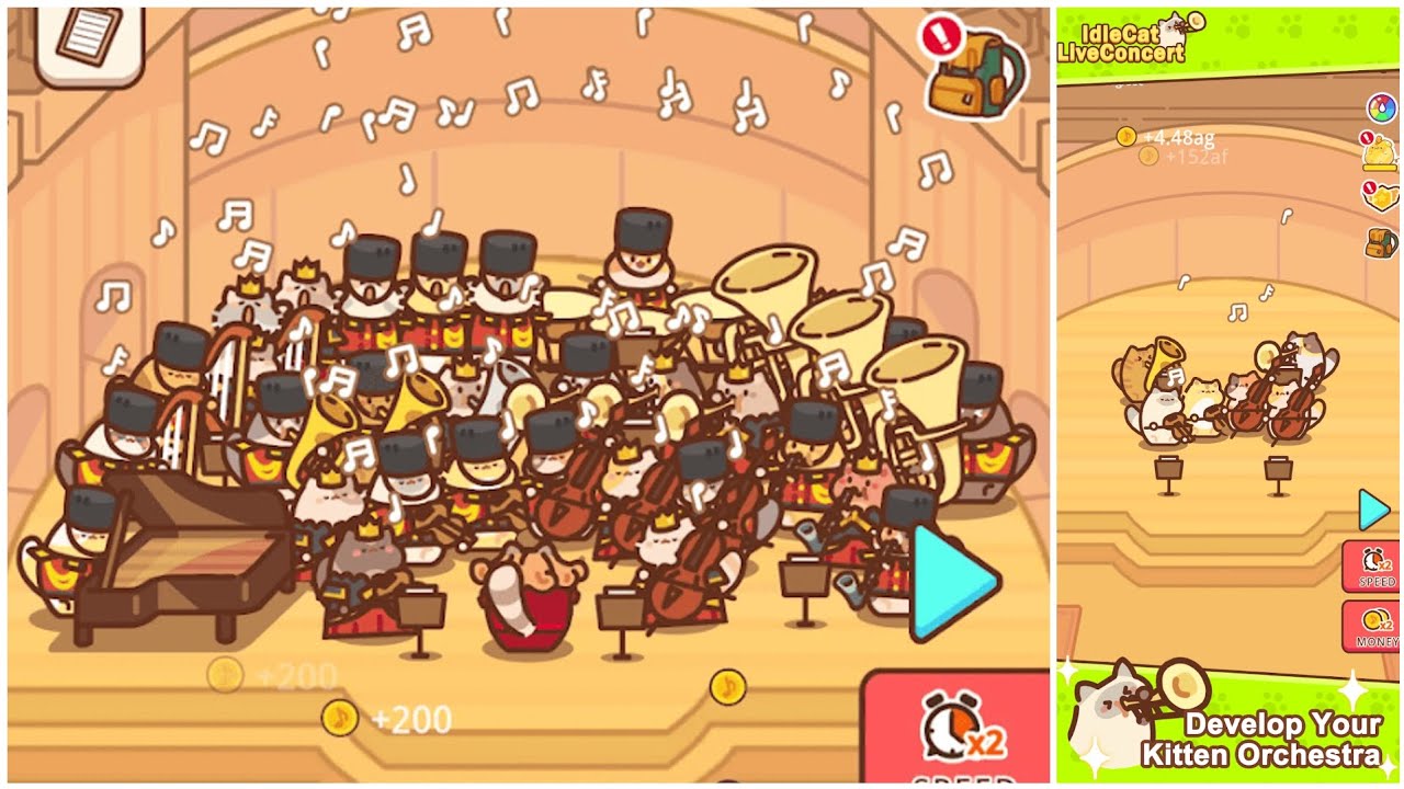 Idle Cat Live Concert 🐱🎻 | Build a Cat Symphony Orchestra Gameplay (Android)