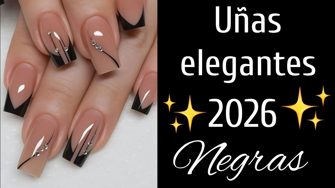 Элегантные черные ногти #черныеногти2026 #ногти #черныеногти #модныеногти #декорированныеногти #д...