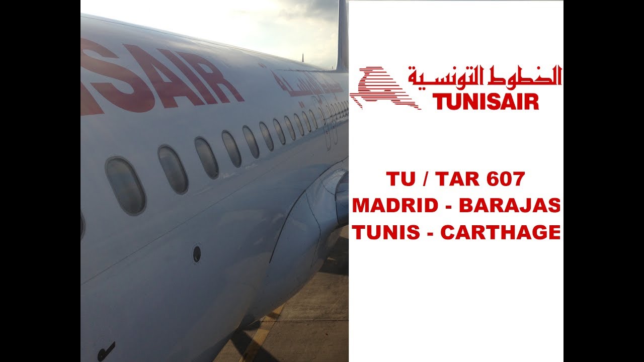 Tunisair ✈ الخطوط التونسية Airbus A320 taking off from Madrid Barajas and night landing in Tunis