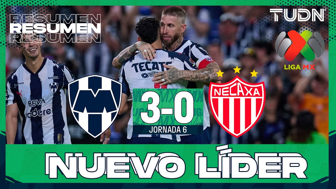 Resumen y goles | Monterrey 3-0 Necaxa | Liga MX - Jornada 6 Apertura 2025 | TUDN