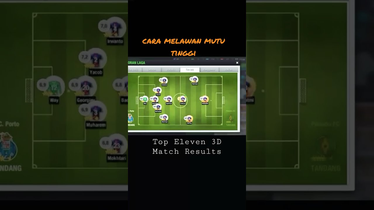 formasi melawan mutu tinggi - Top Eleven 2023 3D match results #shorts