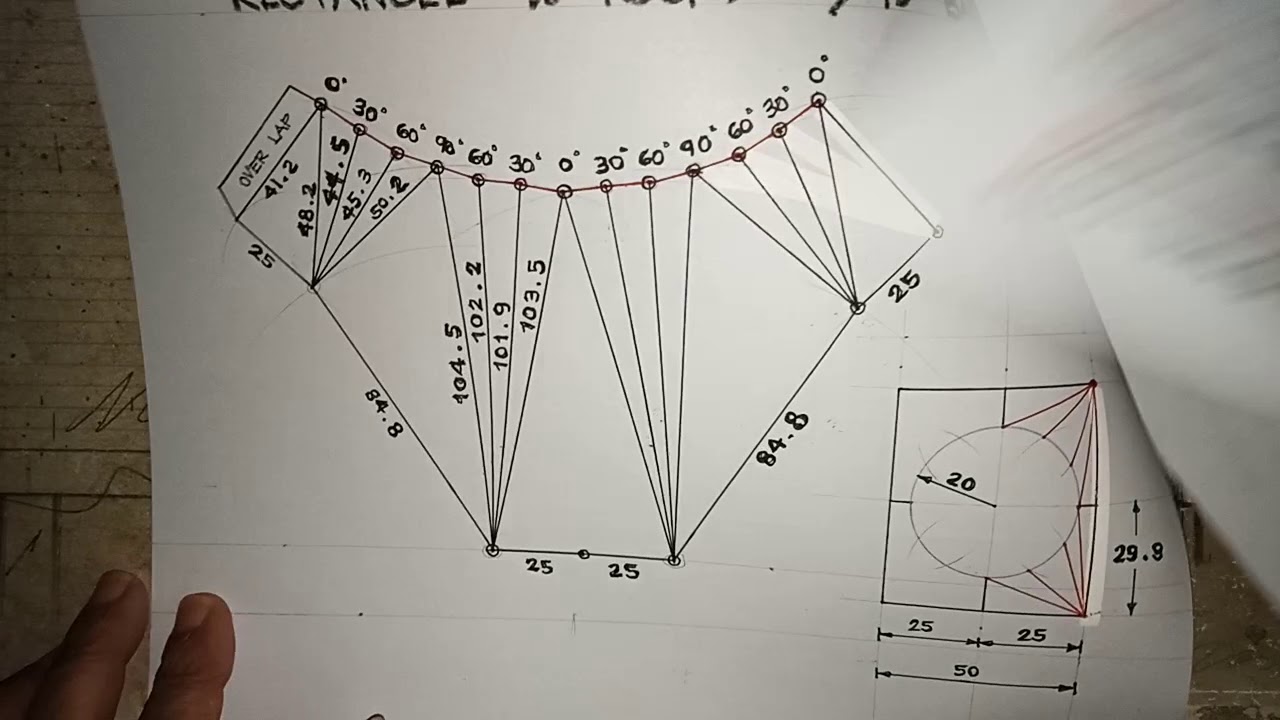 rectangle to round with 45 degrees base