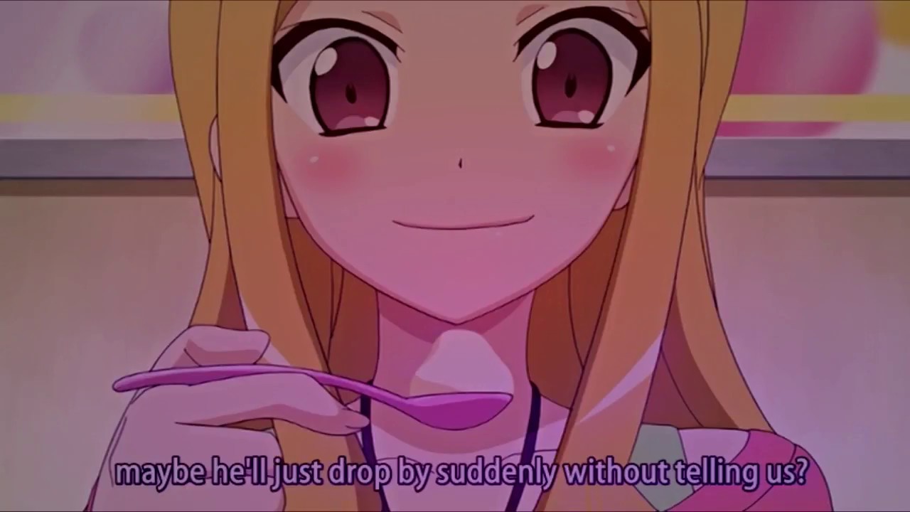 Cute anime girl eats some oishii asf aisu kuriimu.