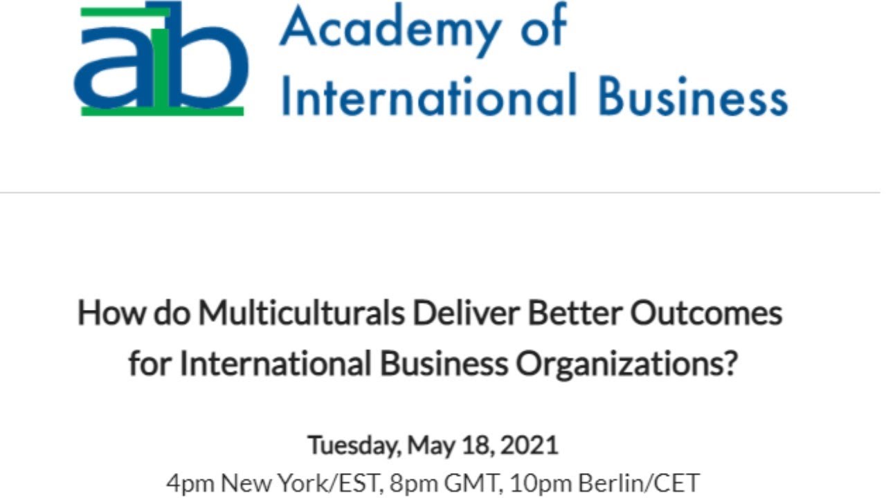 AIB Journals Webinar #16:  Multiculturals and Multiculturalism
