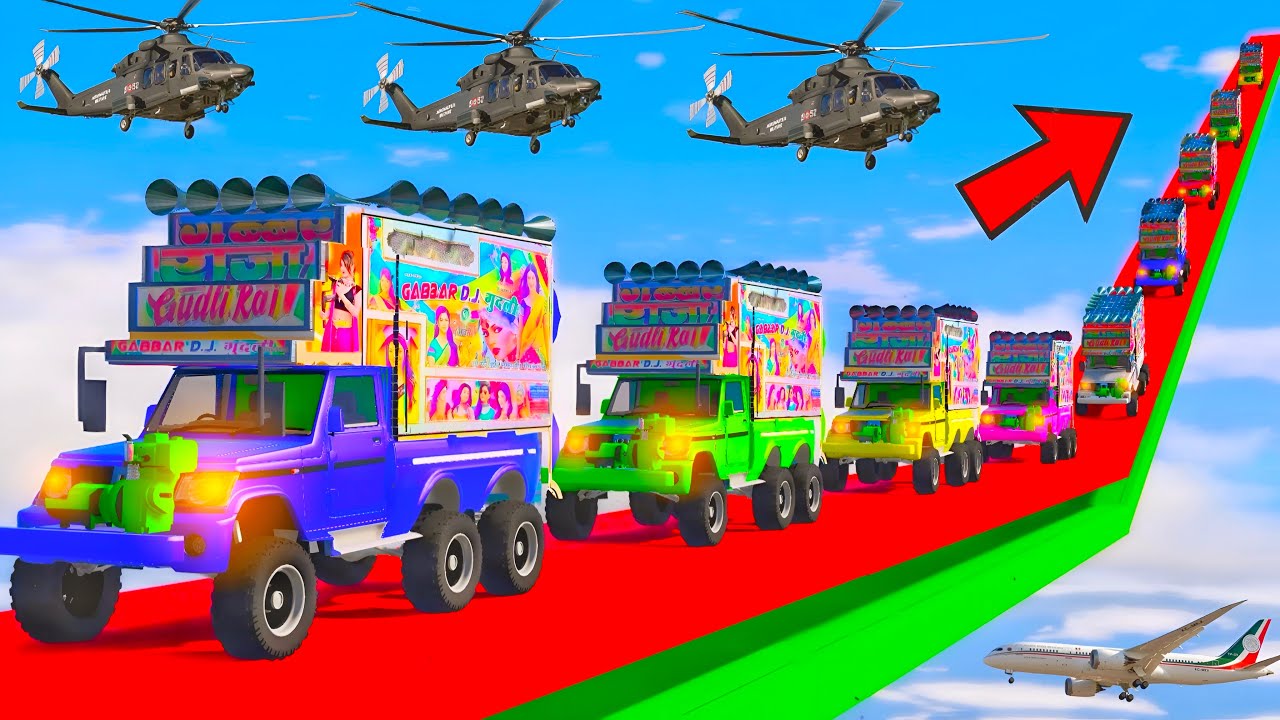 World's Highest GTA 5 ! TRIED THE IMPOSSIBLE 😱😳 SUPER MEGA RAMP CHALLENGE ! INDIAN All 11 DJ