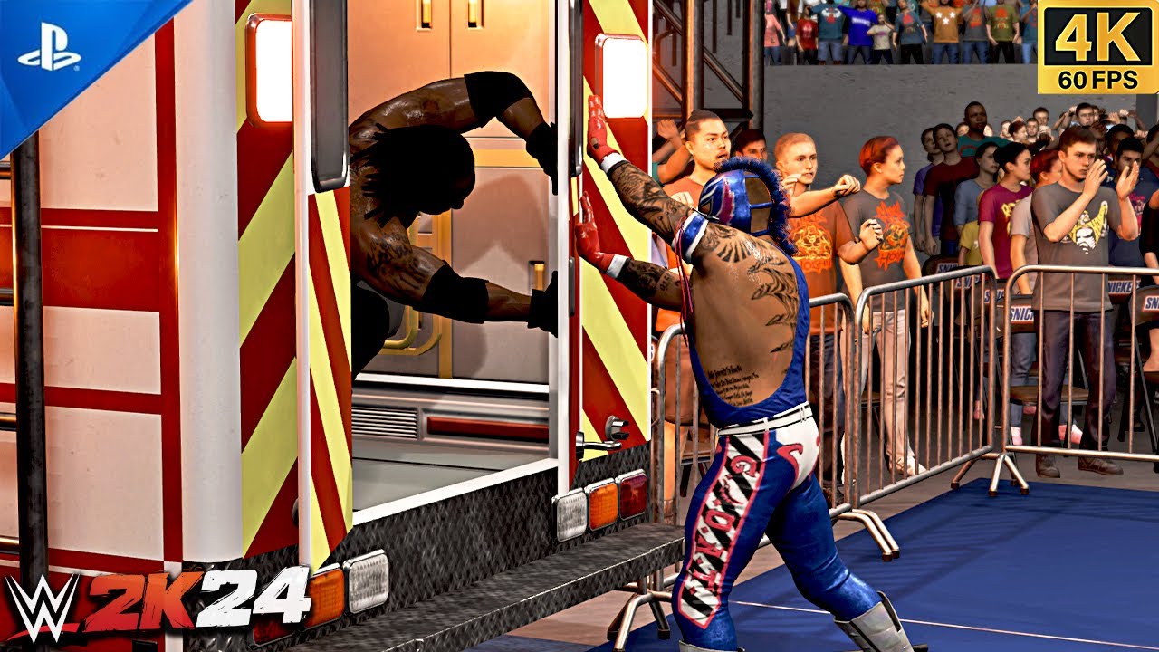 WWE 2K24 - Rey Mysterio VS Booker T - Ambulance Match | 4K PS5