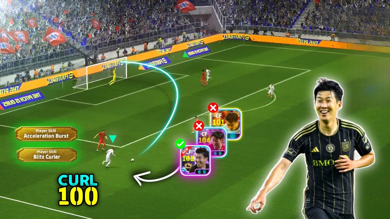 CURL - 100 🥵🤯🔥 New Blitz Curler x Acceleration Burst Son Review in eFootball 26 Mobile 🔥 PES EMPIRE&bull;