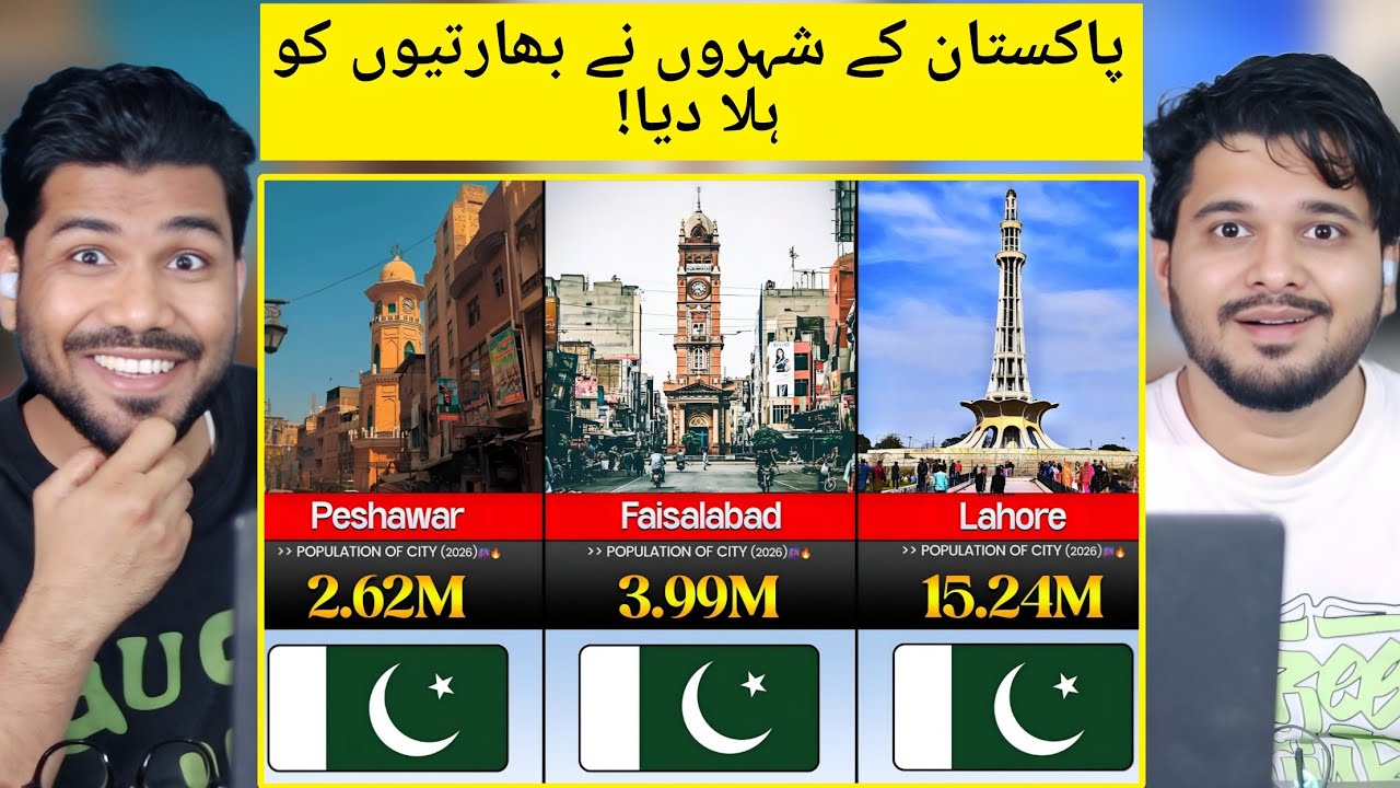 Indian Reaction to Top 100 Biggest Cities in Pakistan by Population (2026)