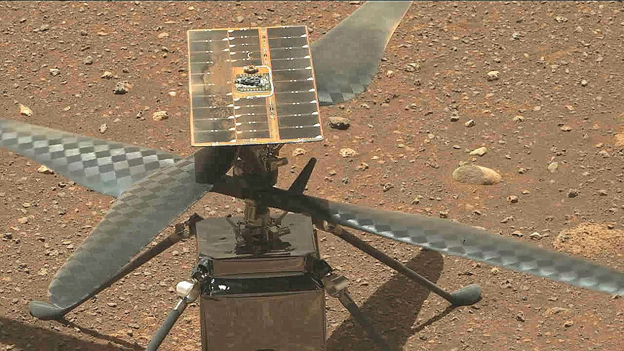 Mastcam-Z Captured Ingenuity Helicopter's Blades Spinning || Ingenuity's Ever Close Up Video [4K]