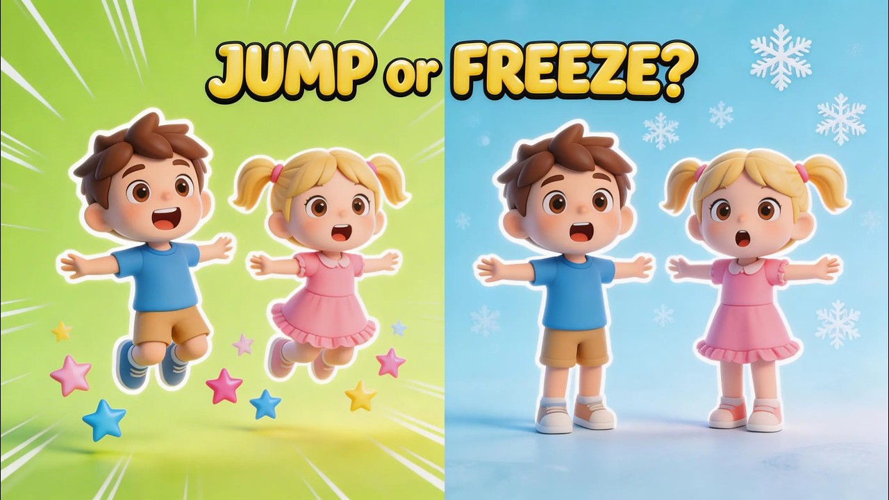 Jump or Freeze? 🟢❄️ Kids Dance Party | Fun Action Song for Toddlers