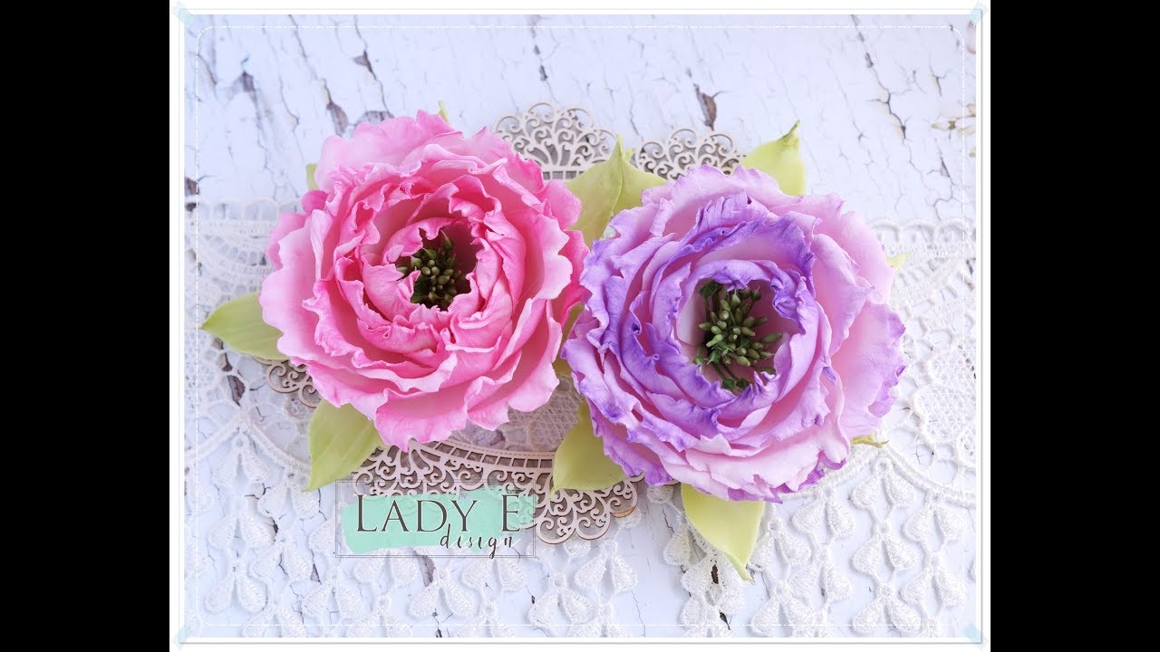 Silk Foam Peony Flower with Lady E Design Die