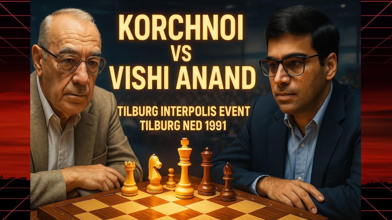 Viktor Korchnoi vs Viswanathan Anand ♟️ Epic Battle at Tilburg Interpolis 1991 ♟️ Black Triumphs!