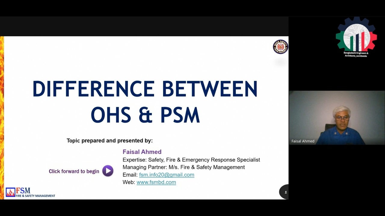 071: Difference between OHS (Occupational Health and Safety) & PSM (Process Safety Management).