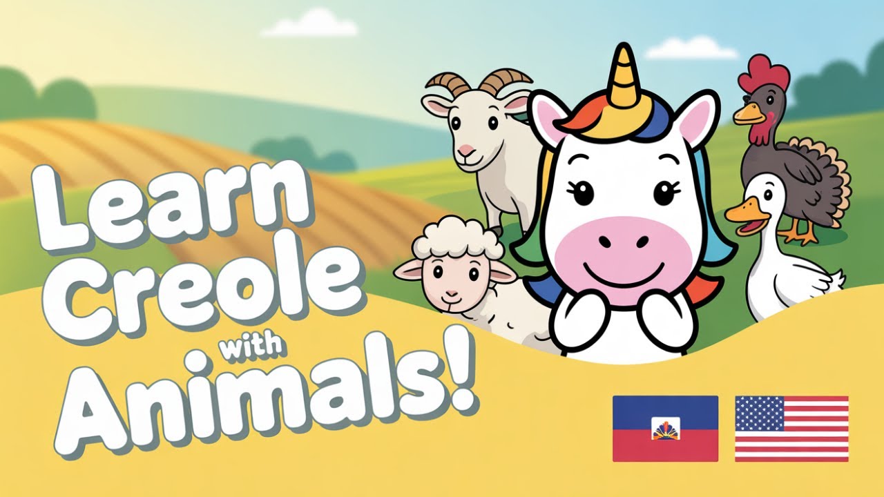 Farm Animals in Haitian Creole Part 2 | Fun Animal Sounds For Toddlers