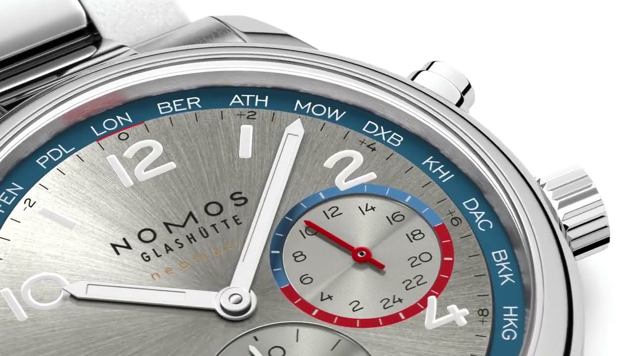 Club Sport neomatik Worldtimer silver from NOMOS Glash&uuml;tte