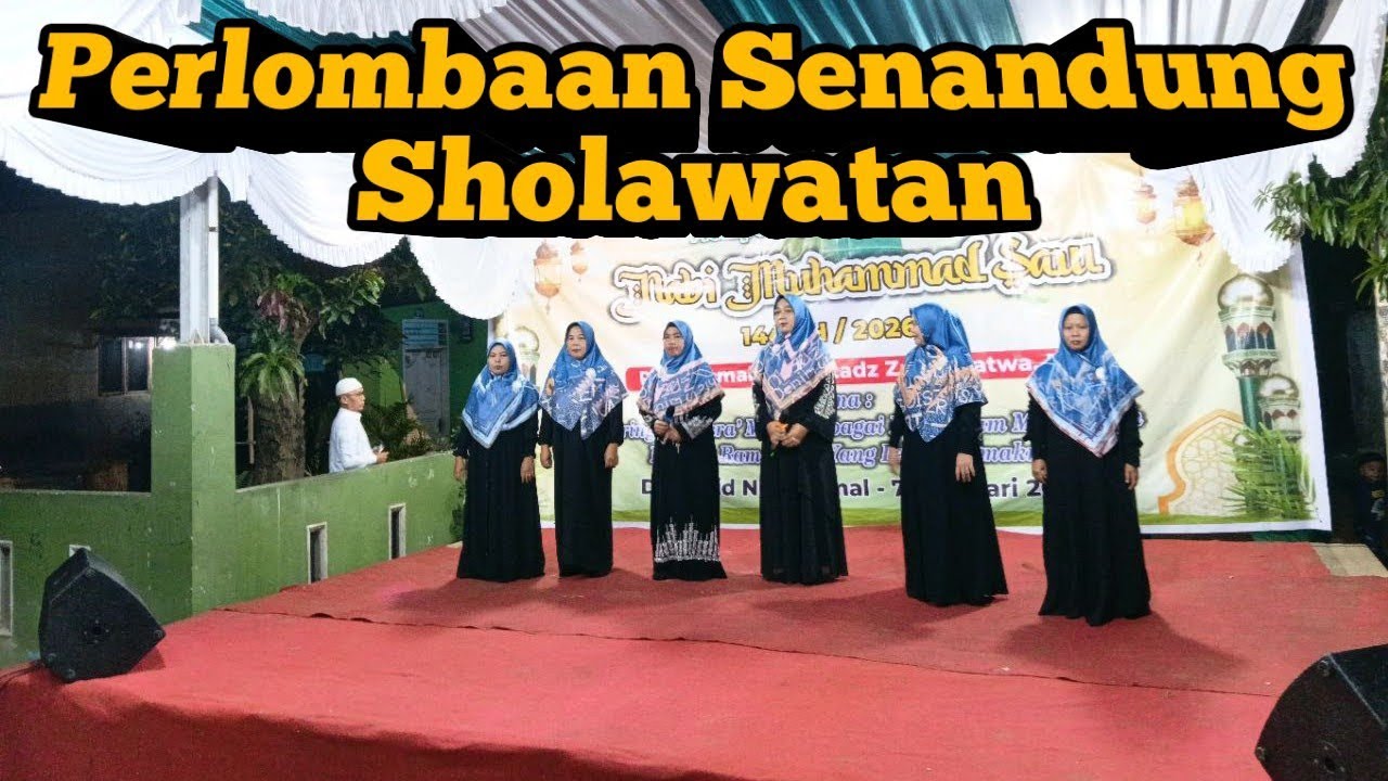 Antusias Ibu-ibu, Mengikuti Perlombaan Senandung Sholawatan || Masjid Nurul Amal, Kampung Banten
