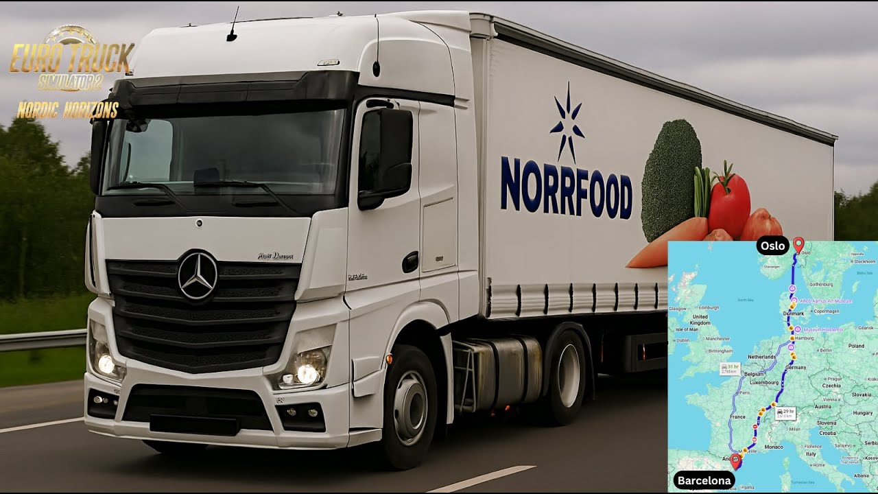 😶 Can We Reach Barcelona🇪🇸? 2,000km Norrfood Delivery 🚛 In Mercedes Actros 1851 | ETS2 1.57 DLC