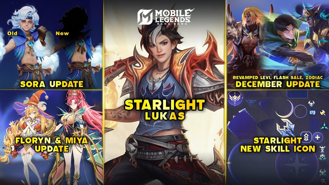 LUKAS STARLIGHT & NEW SKILL ICON, DECEMBER EVENT UPDATE, FLORYN & MIYA NEW SKIN - Mobile Legends