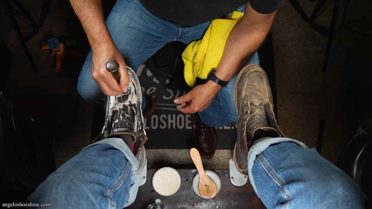 TAKE A SEAT FOR THE BEST SHOE SHINER | Angelo Shoe Shine ASMR