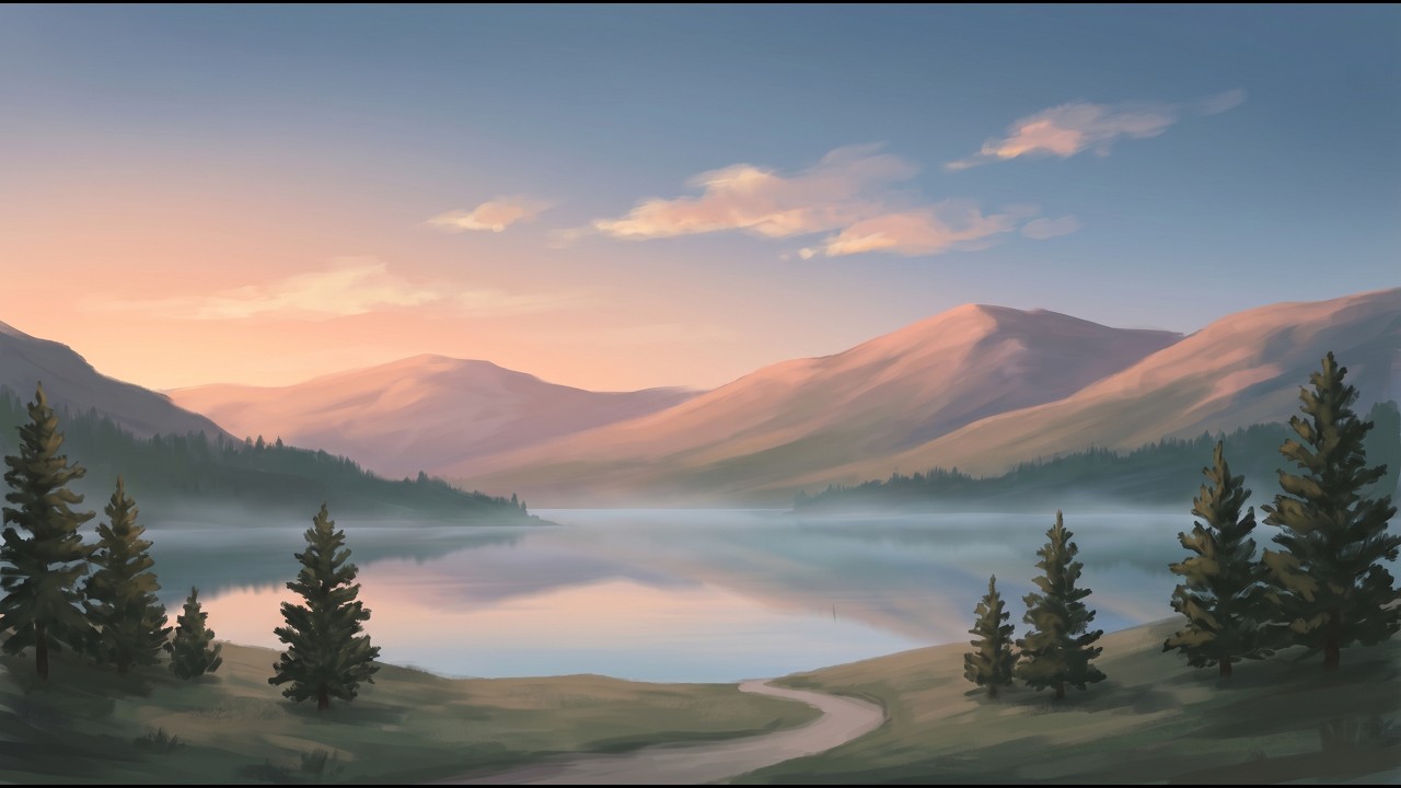 Peaceful Lake Scene 5 Hours 🌙 Silent Background for Focus & Relaxation