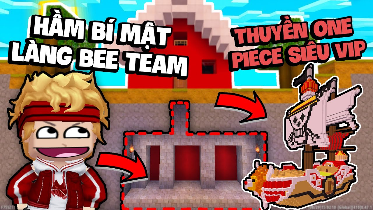 KHANGG THỬ TH&Aacute;CH X&Acirc;Y HẦM B&Iacute; MẬT TRONG L&Agrave;NG BEE TEAM *THUYỀN ONE PIECE 1 TỶ VIP TRONG MINI WORLD