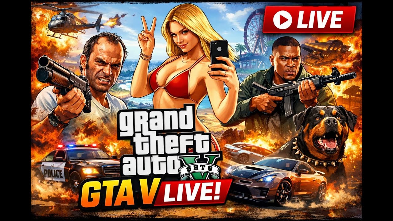 🔴GTA 5 LIVE Full Chaos in Los Santos Explosions Cops Madness Day 45 #shortsfeed #gta5 #gta6 #live